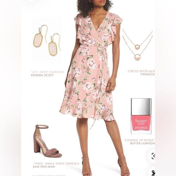 Charles Henry Wrap Dress Size Small - Picture 3 of 5